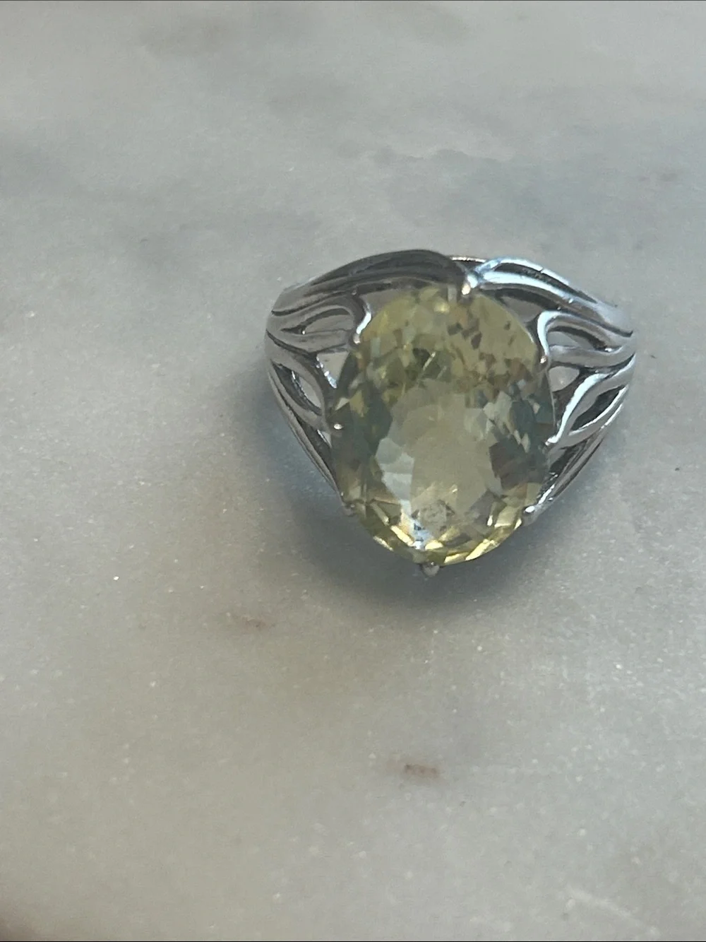 Sterling Silver Lemon Quartz Statement Ring